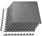 BalanceFrom Puzzle Exercise Mat with High Quality EVA Foam Interlocking Tiles, Gray