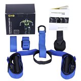 GHB Suspension Fitness Straps Trainer System for Home Gym Workout Training Blue