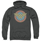 Trevco Dc-Ww Vintage Emblem – Adult Pull-Over Hoodie – Charcoal, 3X