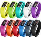 SKYLET® Replacement bands with Metal Clasp for Garmin Vivofit (Sillicon Fastener for Free) (10 Colors, Small)
