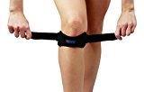 Patella Strap Knee Brace Support for Arthritis, ACL, Running, Basketball, Meniscus Tear, Sports, Athletic. Best Knee Brace for Hiking, Soccer, Volleyball & Squats (1 Piece) (Black, Medium)