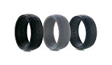Silicone Wedding Ring Modern Geometric Diamond Design Wedding Band Strong, Durable, Flexible and Award Winning (3 PACK, 10)