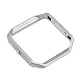 Henoda Leather Wristband for Fitbit Blaze Smart Watch,Blaze Band,Large,Small (Steel Frame Silver, L/G Size)
