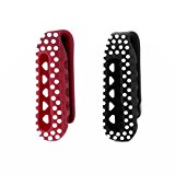 Colorful Replacement Clip Holder for Fitbit One Wireless Activity Plus Sleep Tracker (2PCS – RED&BLACK WITH DOTS)