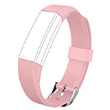 Fitbit Alta Band, UMTELE Soft Replacement Wristband with Metal Buckle Clasp for Fitbit Alta Smart Fitness Tracker, Pink