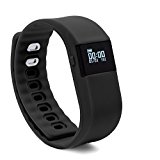 BLUEWEIGH Bluetooth 4.0 Fitness Activity Tracker, Wireless Activity Wristband – Pedometer, Black