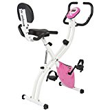 Best Choice Products Folding Adjustable Magnetic Upright Exercise Bike Fitness Upgraded Machine Pink
