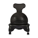 Ball Chair, LuxFit Premium Fitness Exercise Ball Chair For Home And Office 3 Year Warranty! Great Office Desk Chair, and Stability Ball Chair (Black)