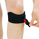 King of Kings (1 Pair) Patella Knee Strap Band Brace Adjustable Compression Pad Tendon Support for Hiking, Squats, Jumper, Running, Weightlifting – Black
