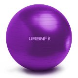 Exercise Ball (Multiple Sizes) for Fitness, Stability, Balance & Yoga – Workout Guide & Quick Pump Included – Anit Burst Professional Quality Design (Purple, 65CM)