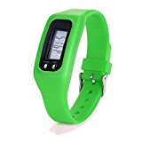 Iuhan® Fashion Digital LCD Pedometer Run Step Walking Distance Calorie Counter Watch Bracelet (Green)