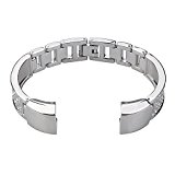 Fitbit Alta Band, Newest Premium Stainless Steel Replacement Accessory Metal Watch Bands Bracelet Strap for Fitbit Alta (No Tracker) (Style D: Silver)