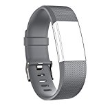 TreasureMax Classic Replacement Accessory Wristband for Fitbit Charge 2 Heart Rate Fitness Wristband, 10 Colors Available (No Tracker)