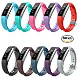 Fitbit Alta Bands,Greeninsync(TM) Class Textured Finish Fitbit Alta Accessory Replacement Bands Large 10 set W Metal Clasp Unique Design Fatener for Man Women Kids