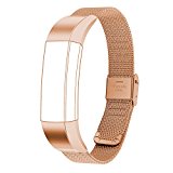 TreasureMax Newest Generation Premium Stainless Steel Frame With Mesh Watch Band Replacement Bracelet Strap Adjustable Milanese Wrist Band With Deployment Clasp for Fitbit Alta ( No Tracker)