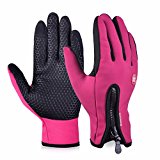 DREAMY Winter Touch Screen Windproof Coldproof Thermal Leisure Camping Thermal Gloves(Pink,Medium)
