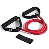 Reehut Single Resistance Band, Exercise Tube – With Door Anchor and Manual Red
