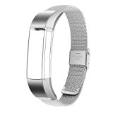 TreasureMax Stainless Steel Replacement Band Adjustable Milanese Wrist Band With Deployment Clasp for Fitbit Alta ( No Tracker)