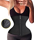 Waist Trainer Body Cincher Sport Workout Shapers slimming belt for running zipper girdle back support belt girdle after tummy tuck giving birth exercise equipment trainer(S, Zipper Black)