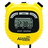 MARATHON Adanac 3000 Digital Stopwatch Timer with Extra Large Display and Buttons, Water Resistant (Yellow, 10)