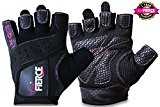 Womens Weightlifting Gloves plus FREE Padded Figure 8 Lifting Straps for Powerlifting-Gym-Crossfit-Weight Training-Biking-Cycling-Best for Comfort-Grip and Callus Protection-WashableFREE Fox Fierce Fitness Workout for Women Ebook