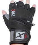 2016 Evo 2 Weightlifting Gloves with Integrated Wrist Wrap Support-Double Stitching for Extra Durability-Get Ripped with the Best Body Building Fitness Crossfit and Exercise Accessories (Large)