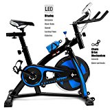 XtremepowerUS Indoor Cycle Trainer Fitness Bicycle Stationary (Blue and black)