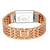 TreasureMax Stainless Steel Adjustable Replacement Metal Wrist band for Fitbit Charge 2,Silver,Rose Golden(No Tracker)
