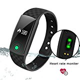 DENISY Fitness Tracker Wireless Activity Smart Bracelet with Heart Rate Monitors for IOS Android Wristband