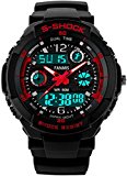 Fanmis S – Shock Military Analog Digital Display Multifunction Dual Time Alarm Waterproof Sport Watch Red