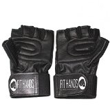 Fit Hands Wrist Wrap Weight Lifting Gloves with Grip – Black