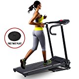 Gracelove Electric Motorized Treadmill Portable Running Gym Fitness Machine Folding 500W (Black)