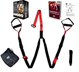 Bodyweight Suspension Trainer Straps Home Gym with Bonus Workout Guide eBook (Red)