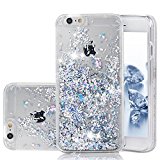 iPhone SE Case, Liquid Case, Asstar Fashion Creative Design Flowing Liquid Floating Luxury Bling Glitter Sparkle Diamond Hard Case for iPhone SE, iPhone 5, iPhone 5S (Silver)