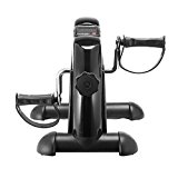 Pinty Premium Portable Mini Exercise Bike Pedal Exerciser Gym Fitness Leg & Cardio Training w/LCD Display Compact Design (black)