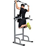 Docheer Adjustable Height Power Tower w/ Dip Station Pull Up Bar Standing Tower Gym Sports Equipment 550 Lbs Pull Up Tower