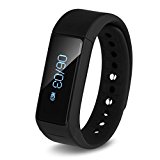 Diggro i5 plus Bluetooth Smart Bracelet Watch Wristband Sports Fitness Tracker Pedometer Step Counter Tracking Calorie Health Sleep Monitor for Android IOS, Black