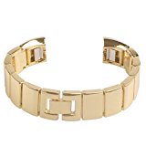 Fitbit Alta Band, Newest Premium Replacement Accessory Metal Watch Bands Bracelet Strap for Fitbit Alta (No Tracker) (Style C: Gold)