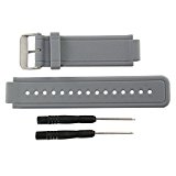 Replacement band for Garmin Vivoactive, Silicone Replacement Fitness Bands Wristbands with Metal Clasps for Garmin vivoactive GPS Smart Watch (grey)