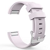 Fitbit Charge 2 Band, MoKo Soft Silicone Adjustable Replacement Sport Strap Band for 2016 Fitbit Charge 2 HR Heart Rate + Fitness Wristband, Wrist Length 5.70″-8.26″ (145mm-210mm), Lavender