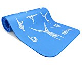 Yes4All T8X7 Premium 1/2″ Extra Thick Exercise Printed Yoga Mat, Maestro Blue