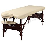 Sierra Comfort Preferred Portable Massage Table with Mahogany Finish (Cream)