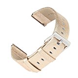 bayite Accessory 23mm Leather Band for Fitbit Blaze Smart Watch, Large, Gold, 6.3 – 8.1 inches