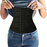 Slty Waist Trainer Corset for Weight Loss Sport Body Shaper Tummy Fat Burner (L, 1167-Black)