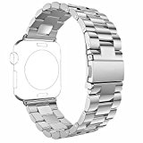 Apple Watch Band, PUGO TOP 42mm Stainless Steel Metal Replacement Classic Band for Apple Watch Series 2 Series 1 42mm, Silver