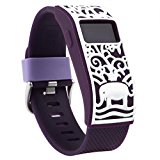Henoda Band Cover for Fitbit Charge/Fitbit Charge HR Slim Designer Sleeve Protector Accessories (Plum Elephant)