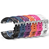 Fitbit Charge 2 Band, MoKo [6 PCS] Soft Silicone Adjustable Replacement Sport Strap Band for Fitbit Charge 2 Smartwatch Heart Rate Fitness Wristband.