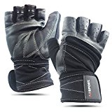 AZSPORT Training Gloves with Wrist Support, 1 Pair,  Large – Black
