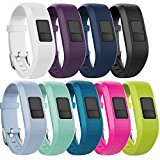 SKYLET Garmin vivofit 3 Silicone Replacement Bands with Secure Watch Clasp (No Tracker) (9 Pack, Standard (6.0-9.0 in))
