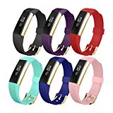 Fitbit Alta Band, UMTELE Soft Replacement Wristband with Metal Buckle Clasp for Fitbit Alta Smart Fitness Tracker – 6pack